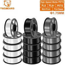 TECBEARS 5/10/20KG PETG High Speed PLA Matte PLA+SILK  3D Printer Filament LOT