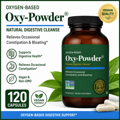 Global Healing Oxy-Powder Colon Cleanse Digestive Support 120 Capsules Vegan