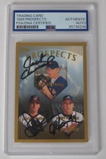 John Rocker BRAVES Signed Autograph 1999 Topps Rookie Card # 429 by 3 PSA. rookie card picture