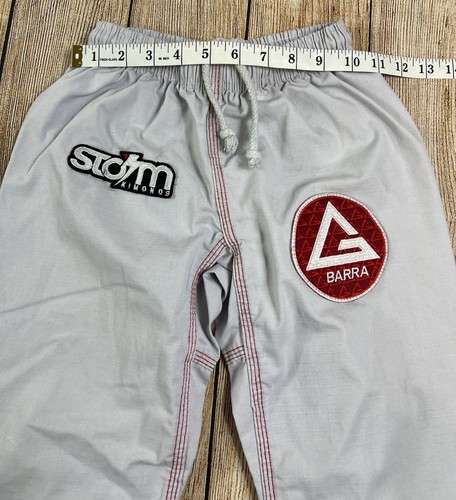 Gracie Barra GB Storm Kimonos MMA Ju-Jitsu Youth Y3 White Red Gi Pants - Picture 10 of 12