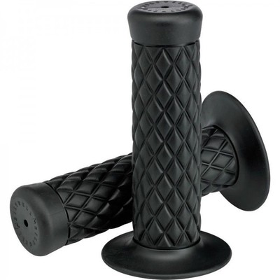 Biltwell Thruster 7/8'' (22mm) Handlebar Grips in TPV Rubber Pair -  Black