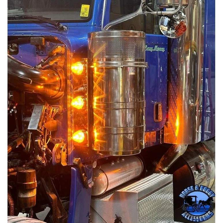 Peterbilt Barra de filtro de aire frontal 3 sandía soporte espaciado uniforme (se vende en pares) Foto 2 de 2