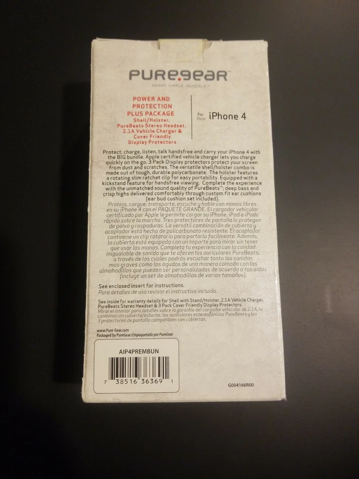 Paquete combinado iPhone 4, 4S funda cargador vehículo estéreo auriculares protector de pantalla Foto 3 de 4