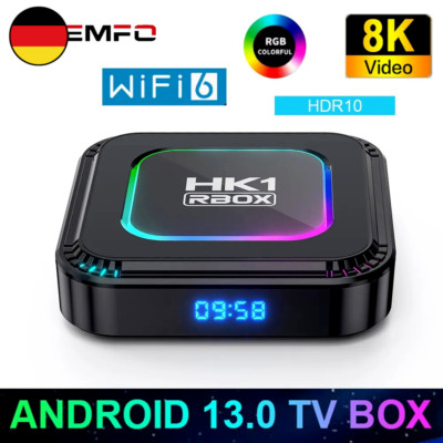 Lemfo Smart TV BOX Hk1 Rbox K8 Android 13 8K Android Tv Box Rgb Licht