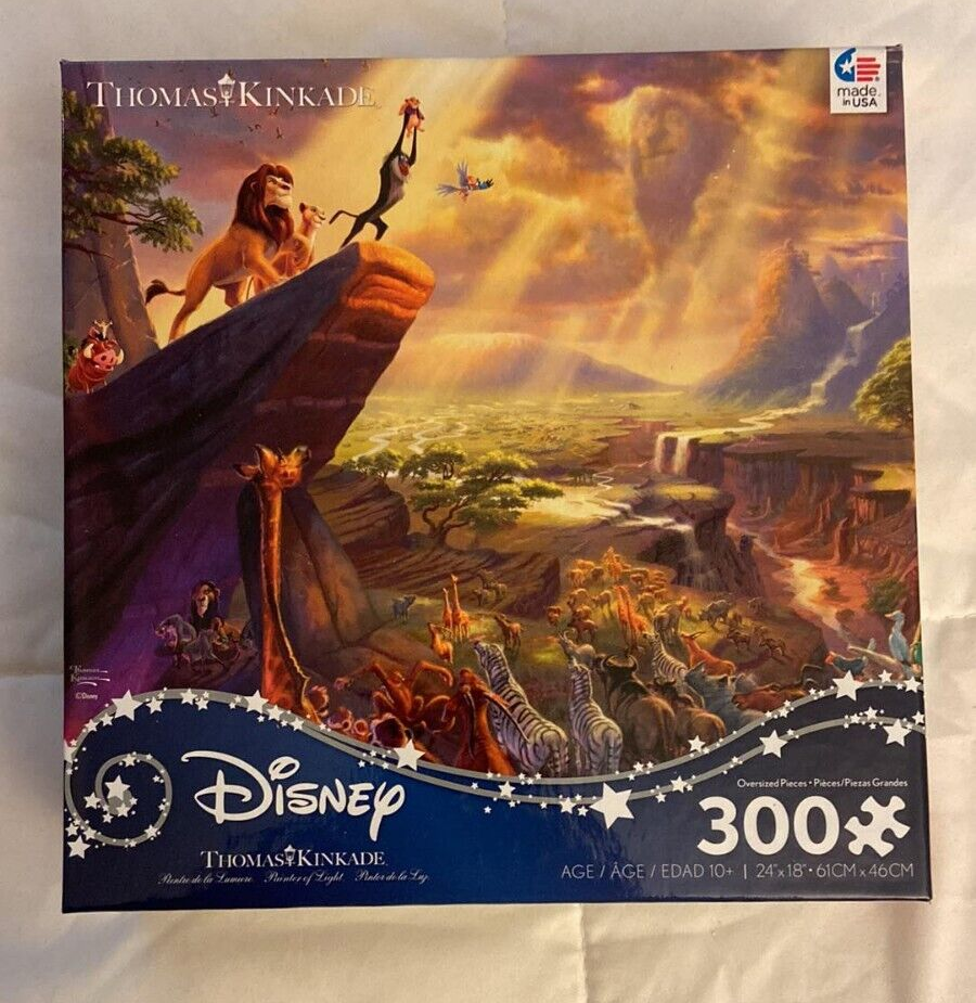 The Lion King Thomas Kinkade Disney Puzzle Simba Pride Rock Rafiki