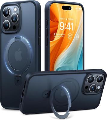 TORRAS Ostand iPhone 15 Pro Hülle MagSafe Militärschutz Shockproof Schwarz