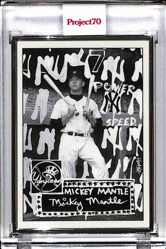 2021 TOPPS PROJECT 70 #876 MICKEY MANTLE by GREGORY SIFF - AP SILVER FRAME 41/51