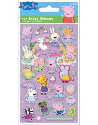 Peppa Pig PINK Fun Foiled Stickerbogen Official Product over 25 Sticker Folie