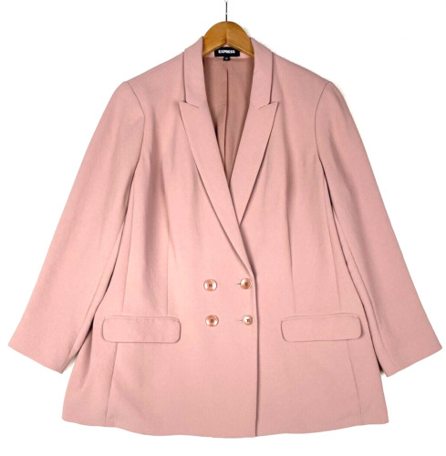 Express Blazer Womens XLarge Double Breasted Pink… - image 1