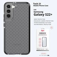 Samsung Galaxy S22+ Case Tech21 Mobile Cover Phone Thin Black GIFT40 ID TEC02