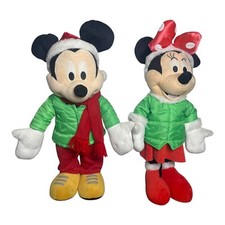 Gemmy Christmas Mickey Minnie Mouse Standing Porch Greeter Plush 24 Walt Disney