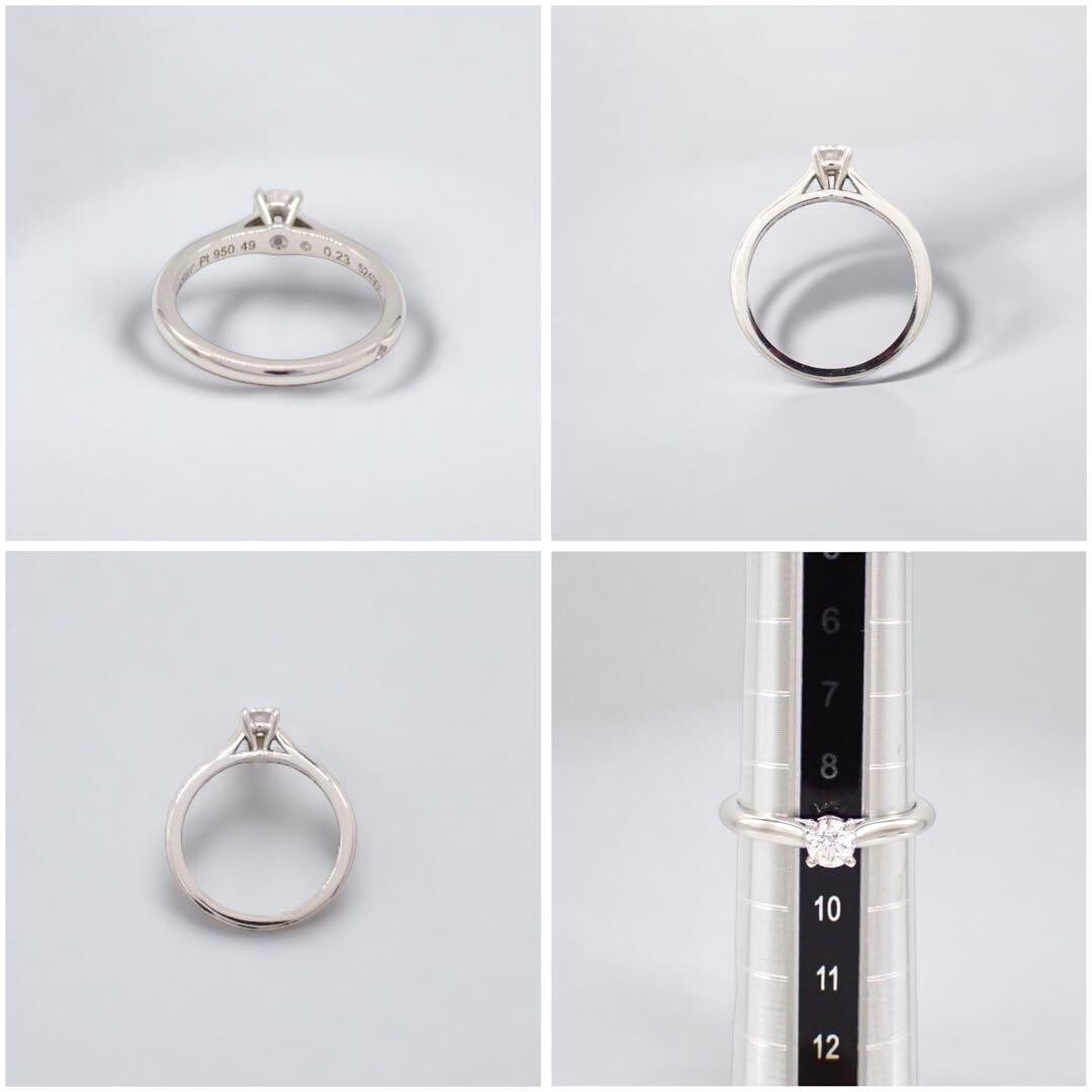 AUTH Cartier 1895 Solitaire Ring 3EX Diamond E VVS2 0.23ct AUTH Cartier 1895 Solitaire Ring 3EX Diamond E VVS2 0.23ct