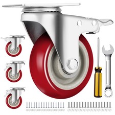 4-Pack 4-Inch Heavy Duty Caster Wheels 2600lbs Locking Swivel Castor