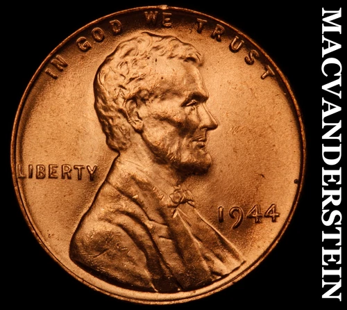 1944 Lincoln Wheat Cent- Red- Choice Gem Brilliant Uncirculated Luster #J4680