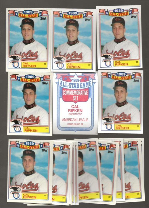 LOT OF 20-1989 Topps All Star Glossy Cal Ripken Jr Cards BALTIMORE ORIOLES HOF