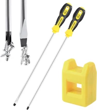 Slotted and Phillips Screwdriver, PH2 12" Long Screwdriver with Magnetizer/Demag