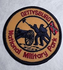 Gettysburg National Military Park Round Souvenir Embroidery Patch Cannon Flag 3