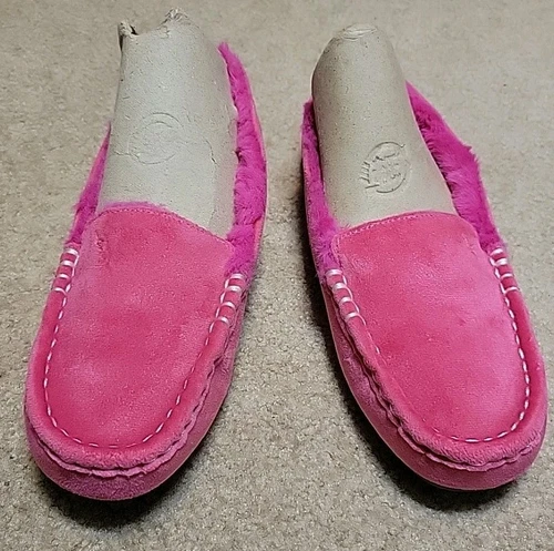 Ciabatte mocassino Koolaburra By Ugg rosa con fodera rosa soffice donna taglia 6 usate in ottime condizioni