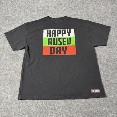 Rusev Shirt Mens 2XL Black WWE Wrestling Happy Rusev Day Graphic Authentic Wear