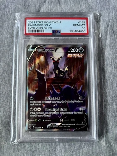 Umbreon V Alternate Full Art 189/203 SWSH07 Evolving Skies Sword & Shield PSA 10