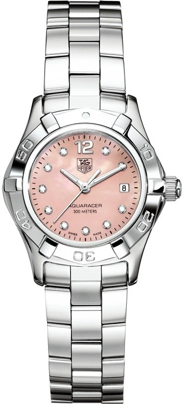 Tag Heuer Aquaracer 2000 Mother of Pearl Pink Diamond Dial Ladies Watch WAF141A