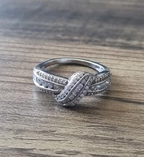 Sterling Silver Ring Art Deco Style CZ - Size S½ - 4g Please See Info 🤍