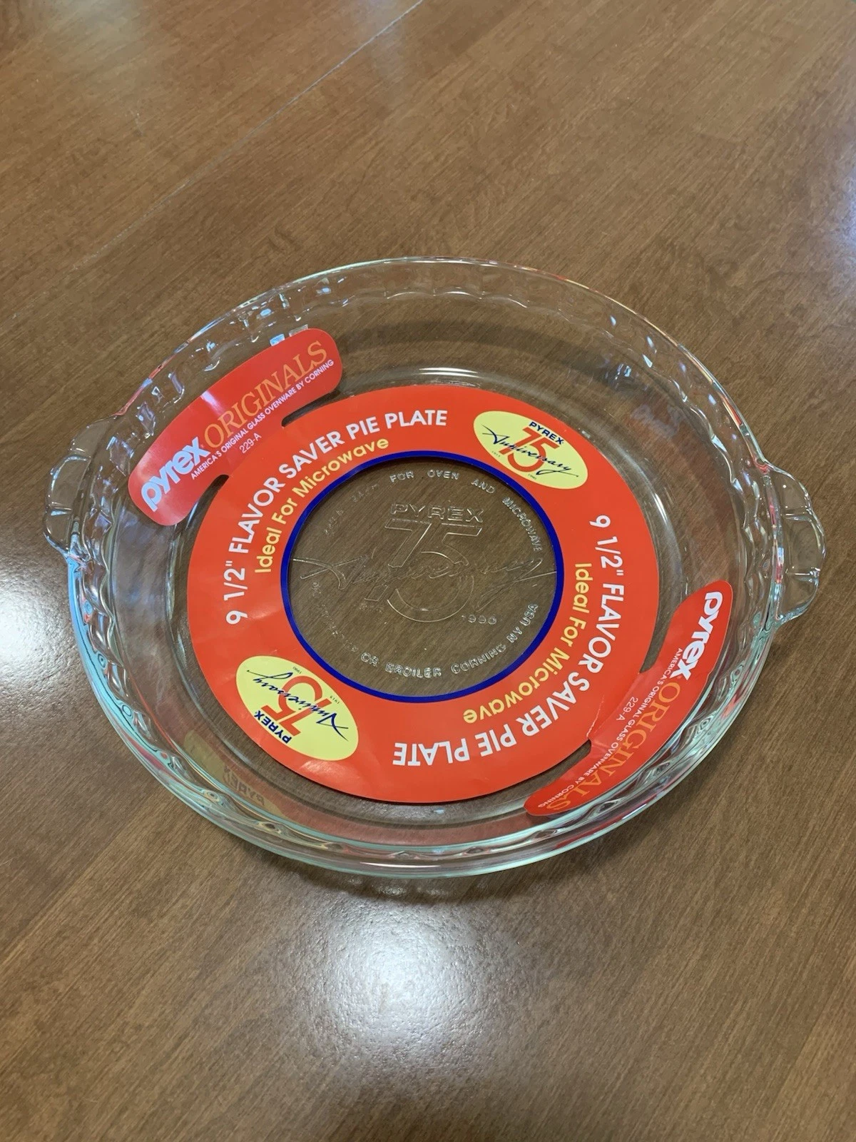 Pyrex 75th Anniversary Vintage Clear Fluted Pie Plate Dish