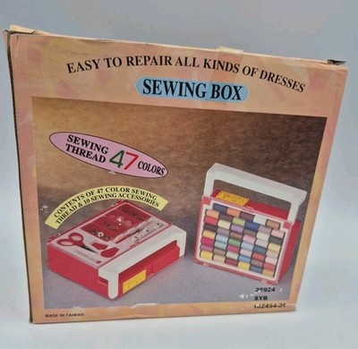 Vtg Sewing Box 47 Sewing Thread Colors 10 Acc. NOS 25924 SYB 102454-01 HTF Rare