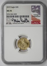 2019 Gold Eagle $5 Tenth-Ounce MS 70 NGC 1/10 oz. Mike Castle Label