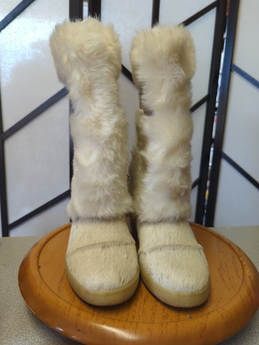 Oscar Sports weiße Kunstfell Leder Apres Taiga Stiefel Gr. 37 Made in Italy - Bild 2 von 7
