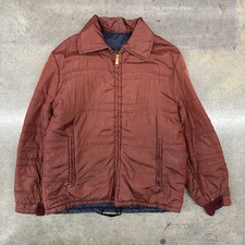 Vintage 60/70s Unbranded Nylon Puffer Jacket Distressed L Zip Up