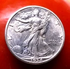 1934 San Francisco Mint Walking Liberty  Half Dollar in  Uncirculated  Condition