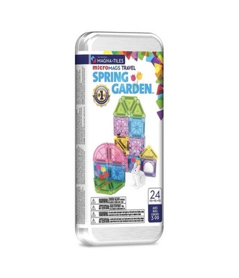 Magna-Tiles - MicroMAGS Spring Garden 24 Piece Travel Set Easter Gift Set