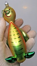 Vintage Anthropomorphic Glass FUNNY Sea SEAL Christmas Ornament De Carlini Italy