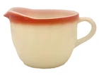 VTG Fire King Ovenware CREAMER Anchor Hocking Cream Color Red Trim Swirl Pattern