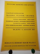 Plakat Ausstellung Malerei Graphik Arno Mohr Grzimek Richter 1957 Original DDR