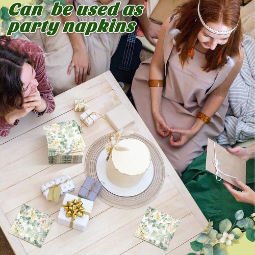 120 Pcs Disposable Eucalyptus Hand Towels for Bathroom Party Guest Napkins - Picture 4 of 7