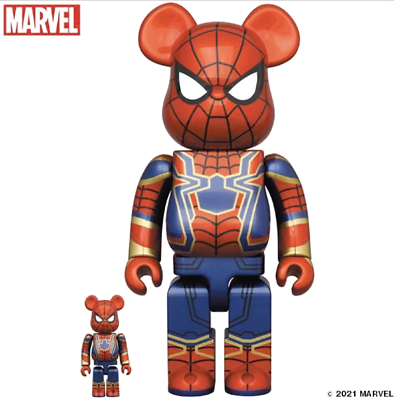 MEDICOM TOY BE@RBRICK Iron Spider figure Marvel's 100% 400 MEDICOM TOY BE@RBRICK Iron Spider figure Marvel's 100% 400