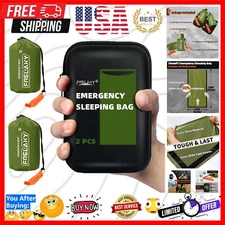 Emergency Sleeping Bag 2-Pack - Durable, Compact, Full Body Warmth in Army Green