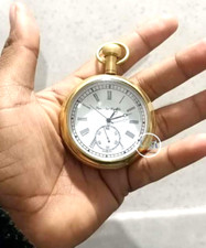Brass Pocket Watch Nautical Vintage American Elgin Look Collectible Antique 2"