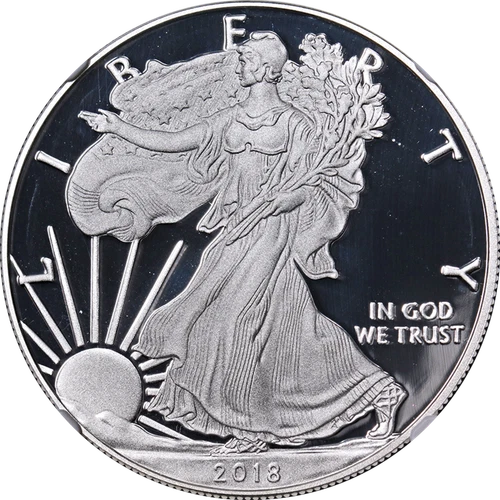 2018-W Silver American Eagle $1 NGC PF70 UCAM Edmund Moy Signature - STOCK