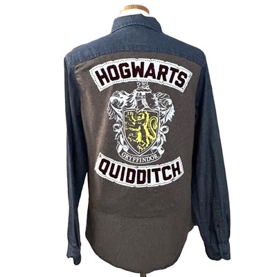 Harry Potter Gryffindor Quidditch Target Button Down Shirt SIZE S Hogwarts