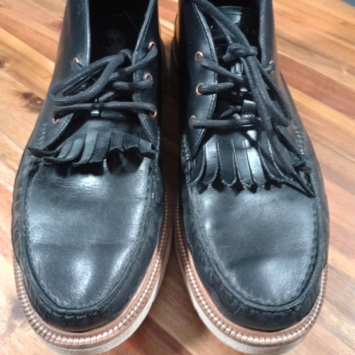 Cole Haan Mens Sz 8.5 M Black Leather Kiltie Chukka Boots Style C36313 - Picture 4 of 17
