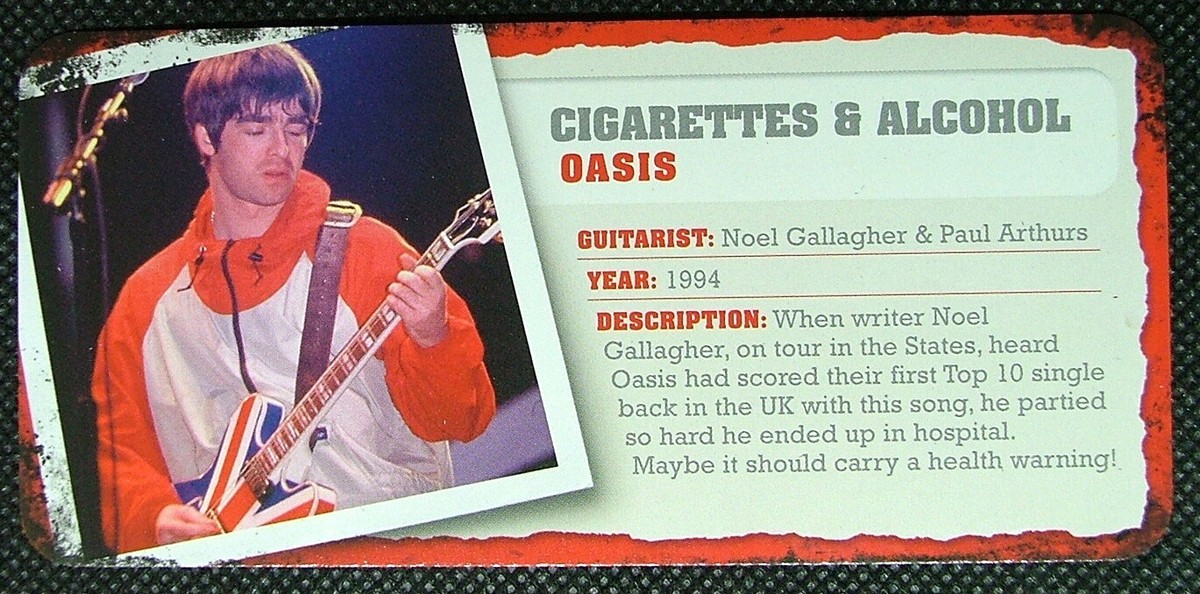 Guitar riff TAB Cigarettes & Alcohol Oasis Noel Gallagher Paul Arthurs Q37 