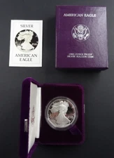1986-S Proof American Silver Eagle Dollar $1 Box & COA US Mint Bullion OGP