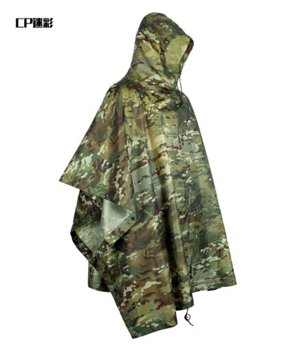 Poncho de camuflaje táctico alfombra dosel refugio impermeable con capucha biónica - Imagen 19 de 26