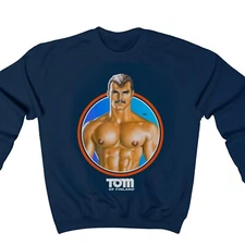 TOM OF FINLAND MENS SWEAT SHIRT "MUSCLE STUD" (GAY, LEATHER PANTS, PRINT, KINK)