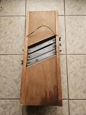 Vintage Primative Wooden Vegetable Slicer, Kraft Cabbage Slaw Slicer Cutter