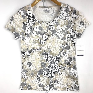 Croft-Barrow-Women-Shirt-T-Classic-Tee-Short-Sleeve-Floral-Print-Size-S-NEW