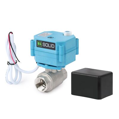U. S. Solid Motorized Ball Valve w/ Waterproof Cover 1/2in SS AC/DC 9-24V